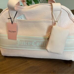 Juicy Couture Light Pink Embossed Travel Bag
